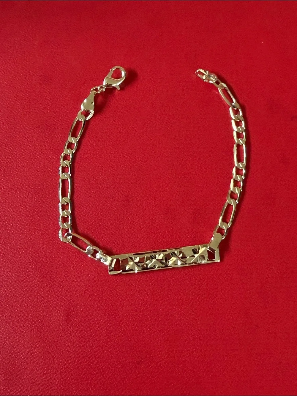 14k gold plated bracelet 7.5 inch